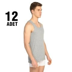 Seher Renkli Klasik Erkek Penye Atlet 12'li