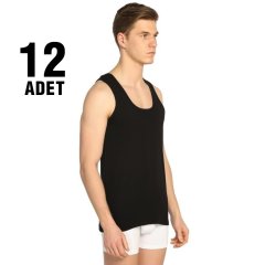 Seher Renkli Klasik Erkek Penye Atlet 12'li