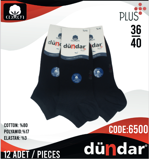 Dündar Penye Patik Çorap 12 Adet