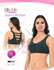 Elite Life Destekli Sporcu Fermuarlı Bustiyer