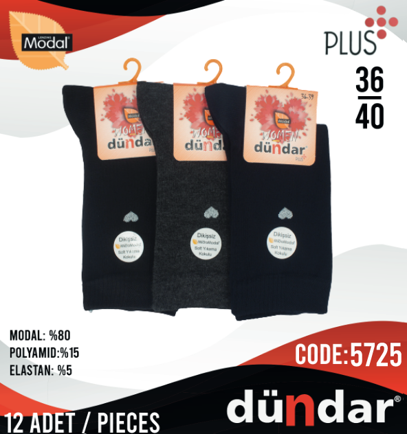 Dündar Modal Patik Çorap 12 Adet