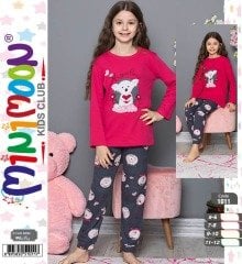 Minimoon Kız Çocuk İnterlok Pijama Takımı