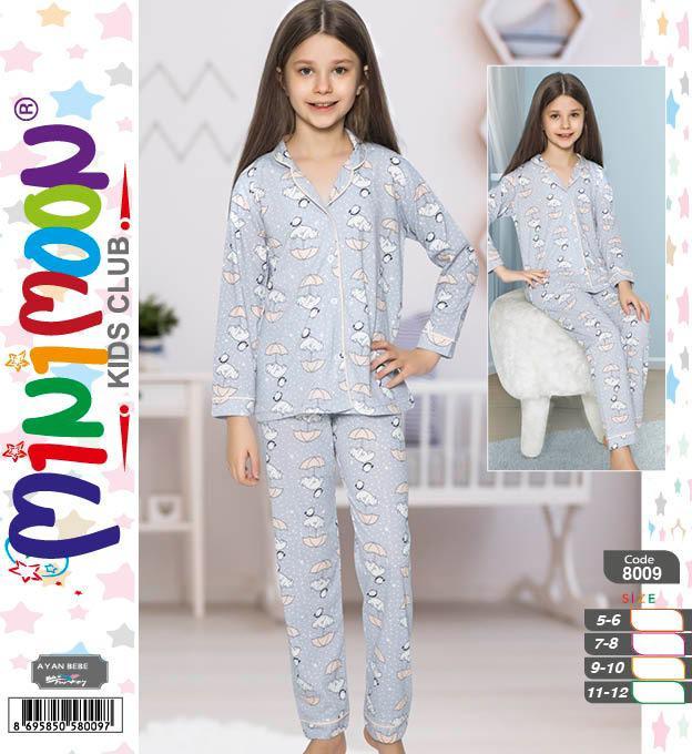 Minimoon Kız Çocuk Düğmeli Pijama Takımı