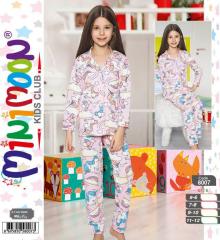 Minimoon Kız Çocuk Düğmeli Pijama Takımı